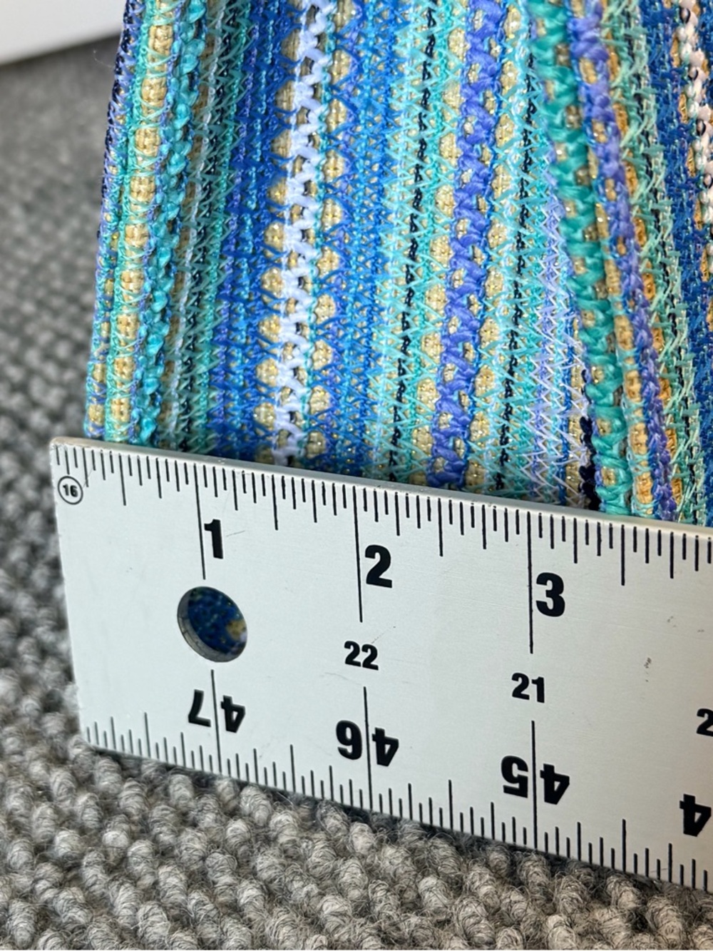 Savannah Blue & Aqua Striped Beaded-Handle Clutch - Picture 8 of 9